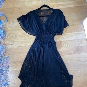 Maje black and gold dress with slip. Size 2